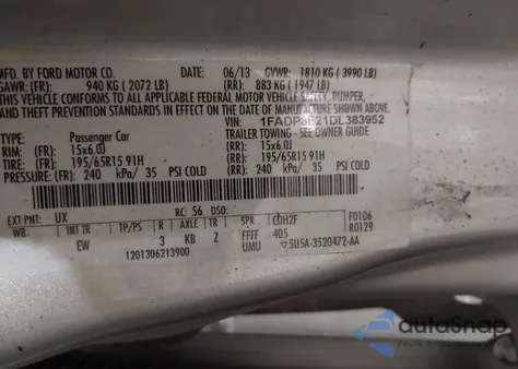 2013 Ford Focus S z USA, uszkodzony, nr VIN 1FADP3E21DL383952